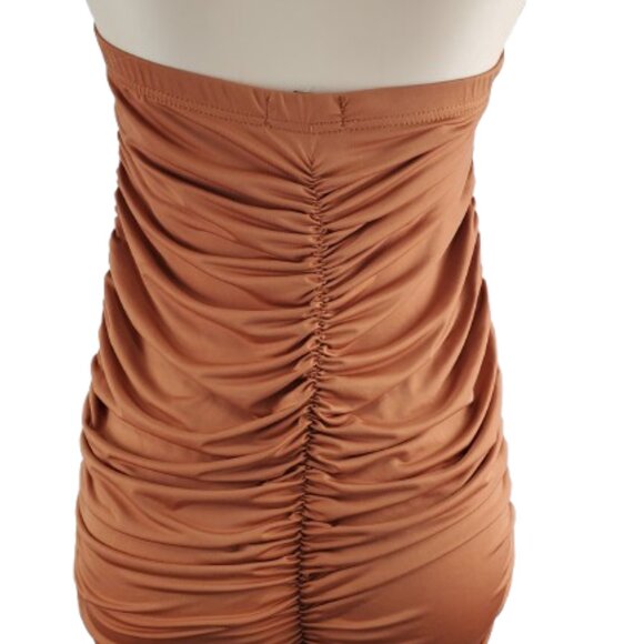 Love women's brown ruched tube dress size L - Picture 2 of 3